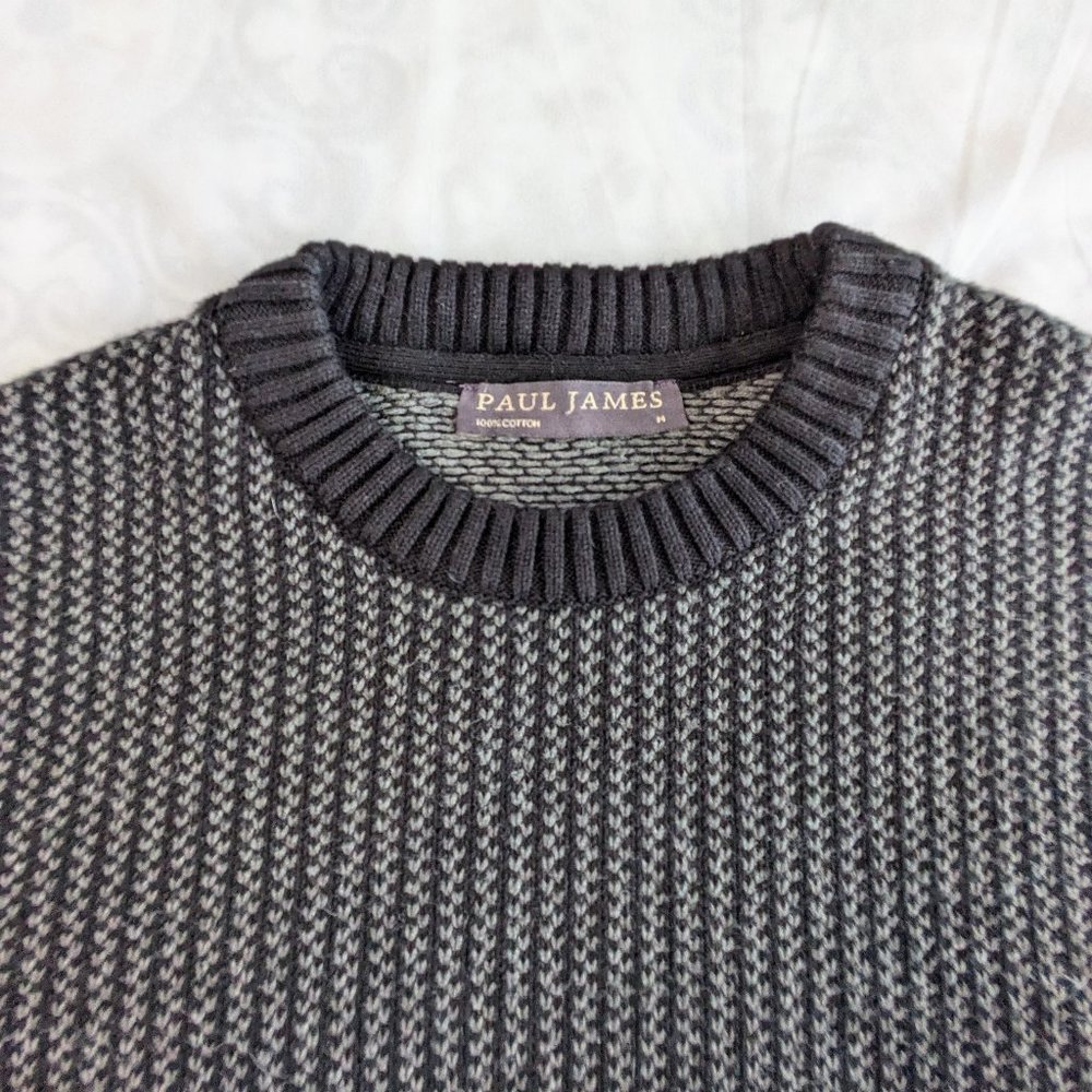 Cotton Fisherman Tuck Stitch Jumper - Medium - Black